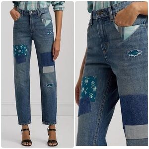 New! Polo Ralph Lauren Patchwork Boyfriend Tapered Ankle Jeans 👖30 or US 10 NWT!